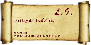 Leitgeb Ivána névjegykártya